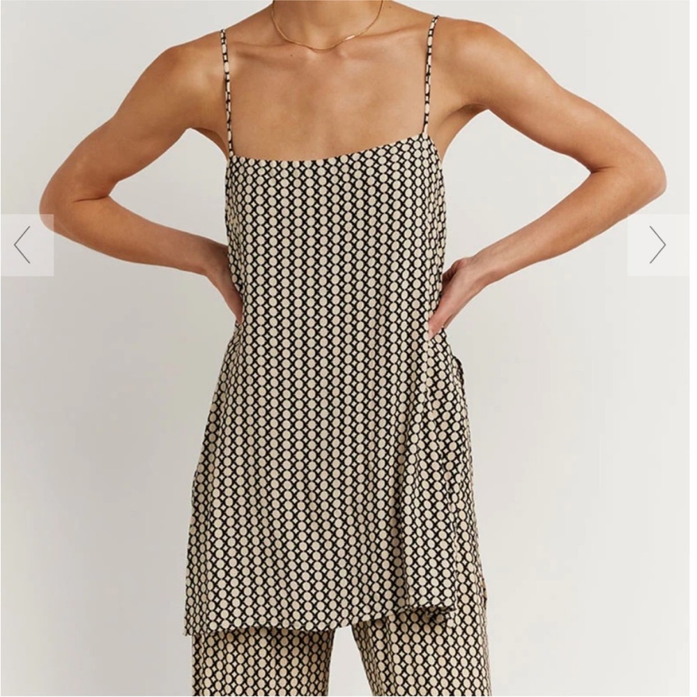 DISSH Marlow Beige Geo Print Tunic Top - US size 4